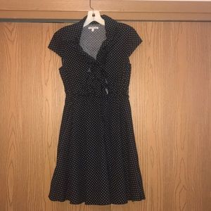 Black polka dot dress